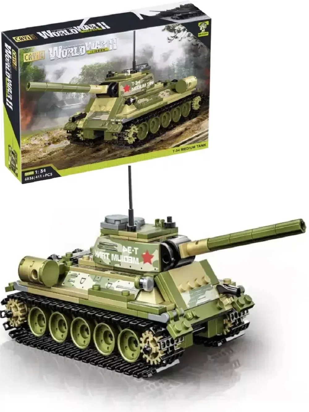 Конструктор Советский средний танк 411 деталей