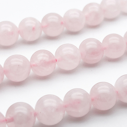 Розовый кварц бусины, диаметр около 10,2-10,5 мм, цена за 9 шт (1/4 нити)