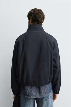 ZARA УКОРОЧЕННАЯ СТЕГАНАЯ КУРТКА, СИНИЙ