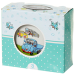 Набор посуды керам, 3 шт, Синий грузовик, тар 17.5см,сал 15см,круж 230мл, Daniks, C425