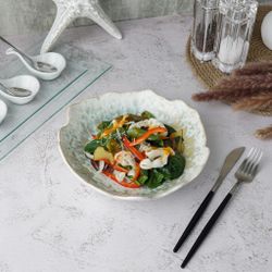 Салатник 500 мл d 22 см h5,5 см Crush Gray Spots Light Green Frutti di Mare P.L. [1]