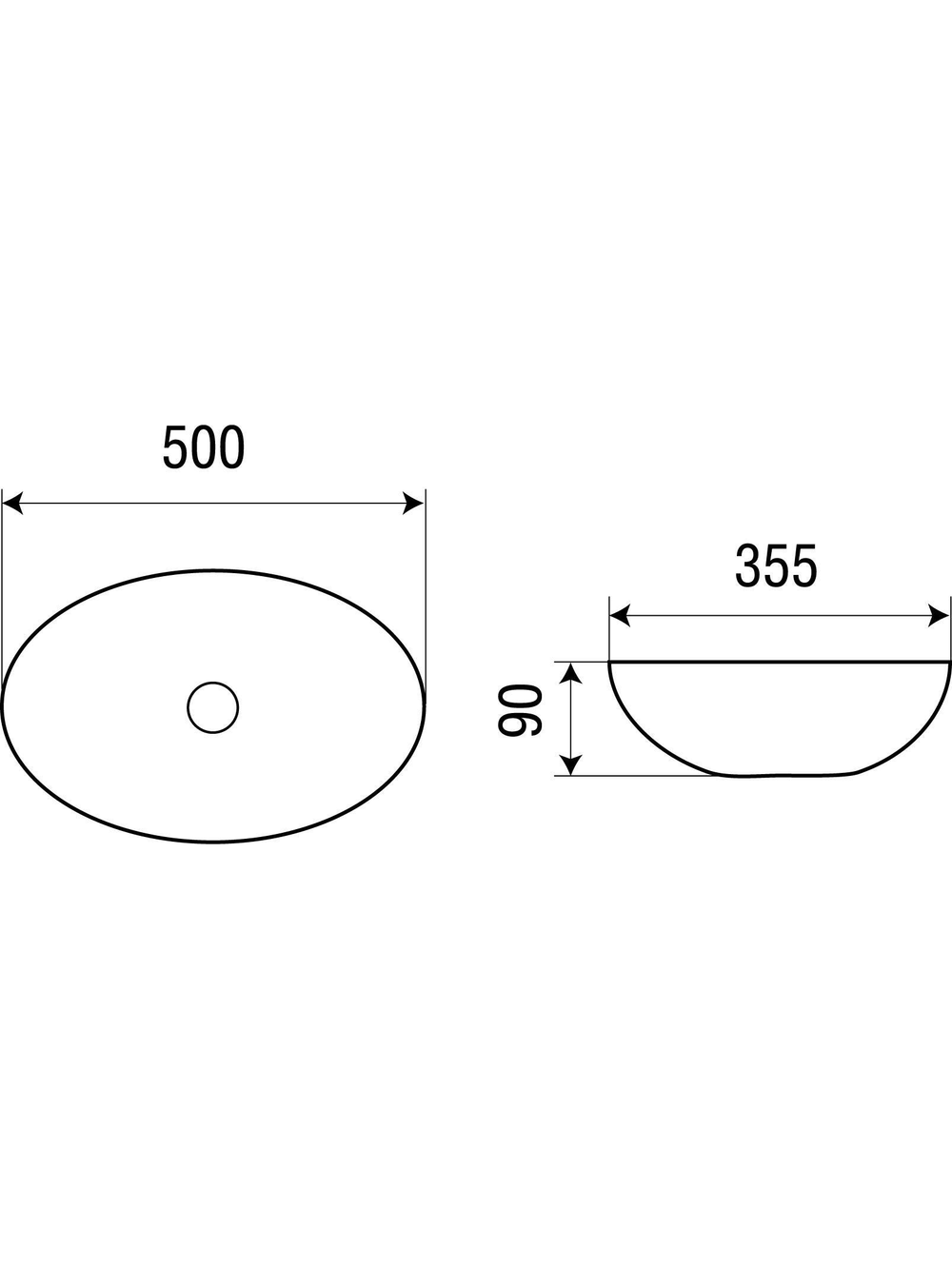Раковина подвесная WeltWasser WW ELBACH 10255 500х355х90