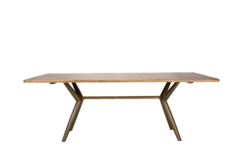 Стол RI010 Brass metal base & Light Grey Ash