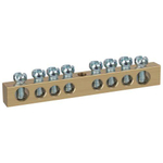 Шина NO-122-14 PEN "земля-ноль" 6х9мм 8/1 с креплениями по центру латунь ЭРА Б0047228