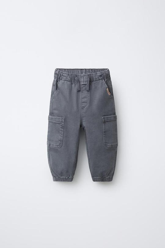 ZARA СУПЕРЭЛАСТИЧНЫЕ БРЮКИ-ДЖОГГЕРЫ, СИНИЙ