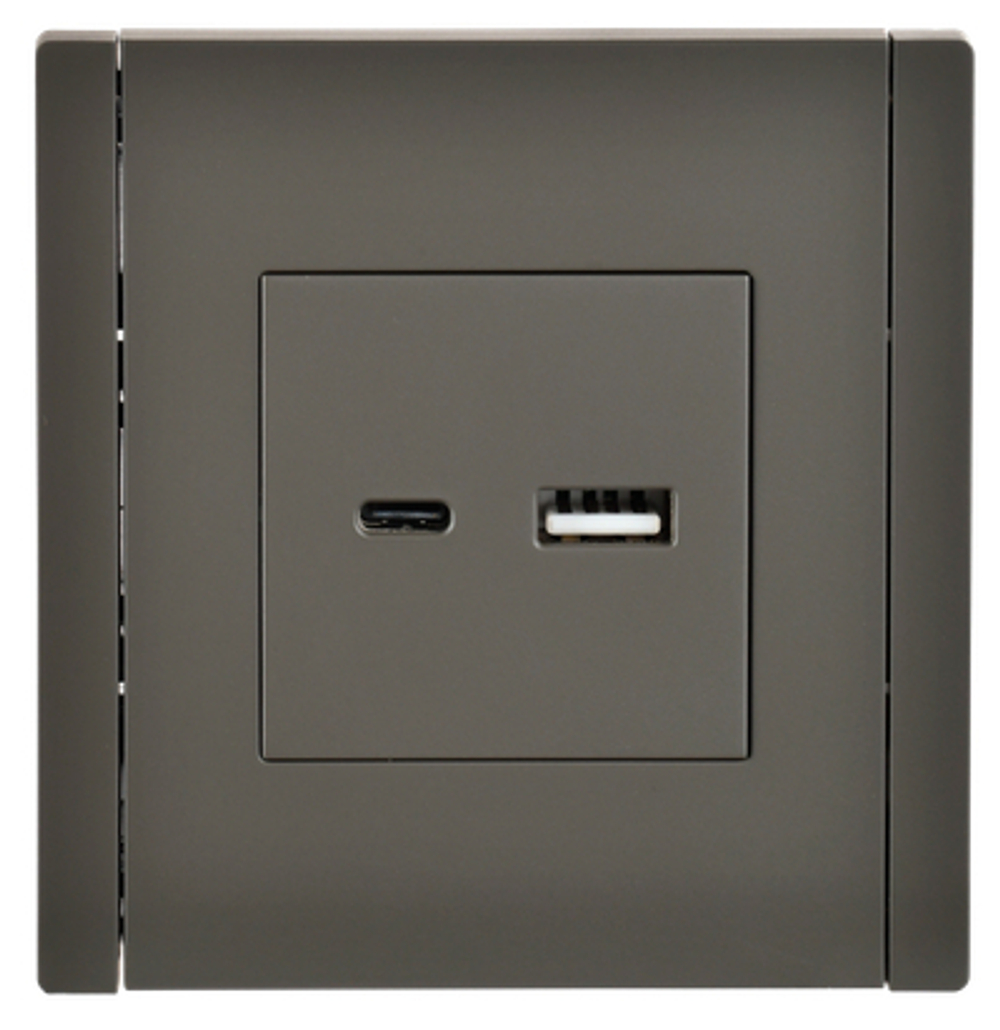 FORTE&PIANO Розетка USB A+C 3,1А FP350 серый IEK