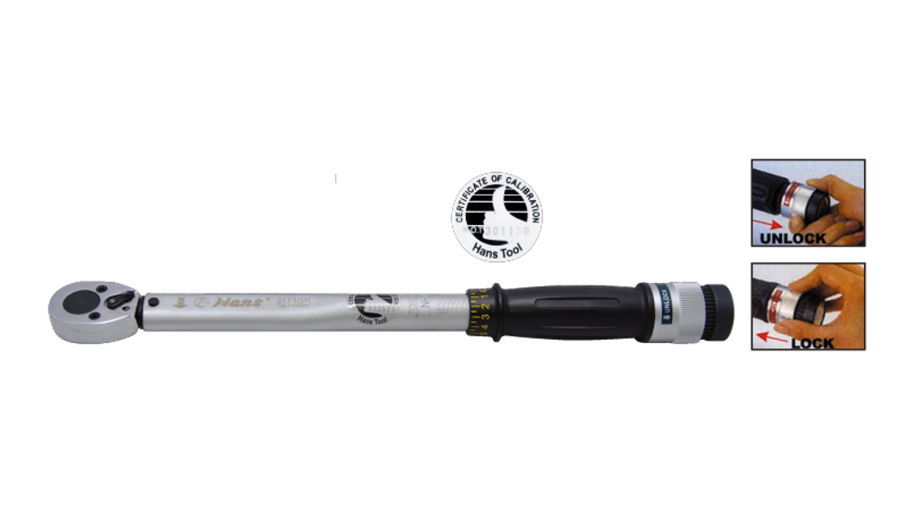 Динамометрический ключ 1/2" 40-210 Нм., 4170-2GN, Hans