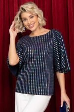Блуза праздничная Ты ослепляешь! (синяя) Б14698-7М LT Collection