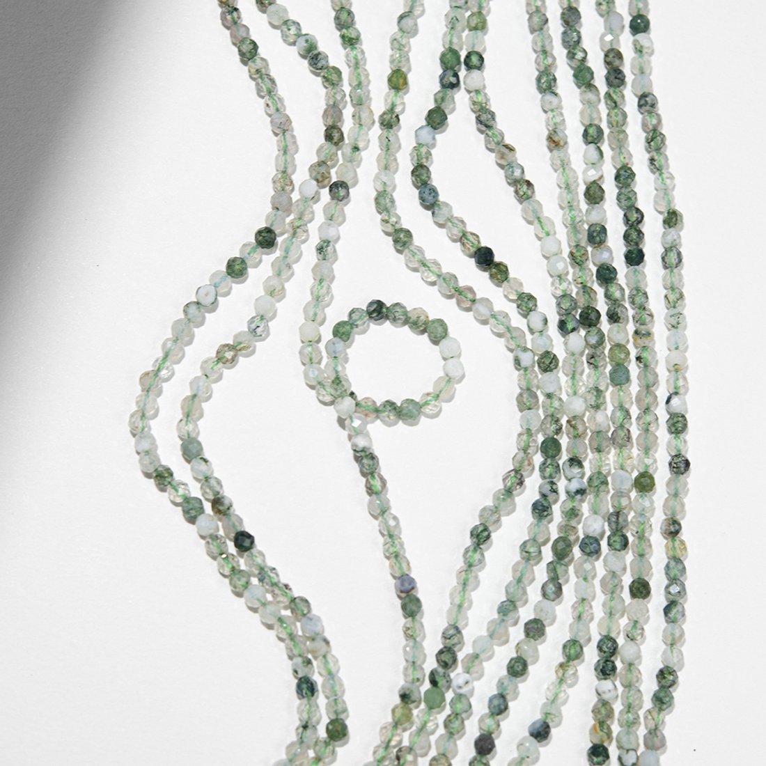 Моховой агат натуральный, шар 3,2мм, микроогранка