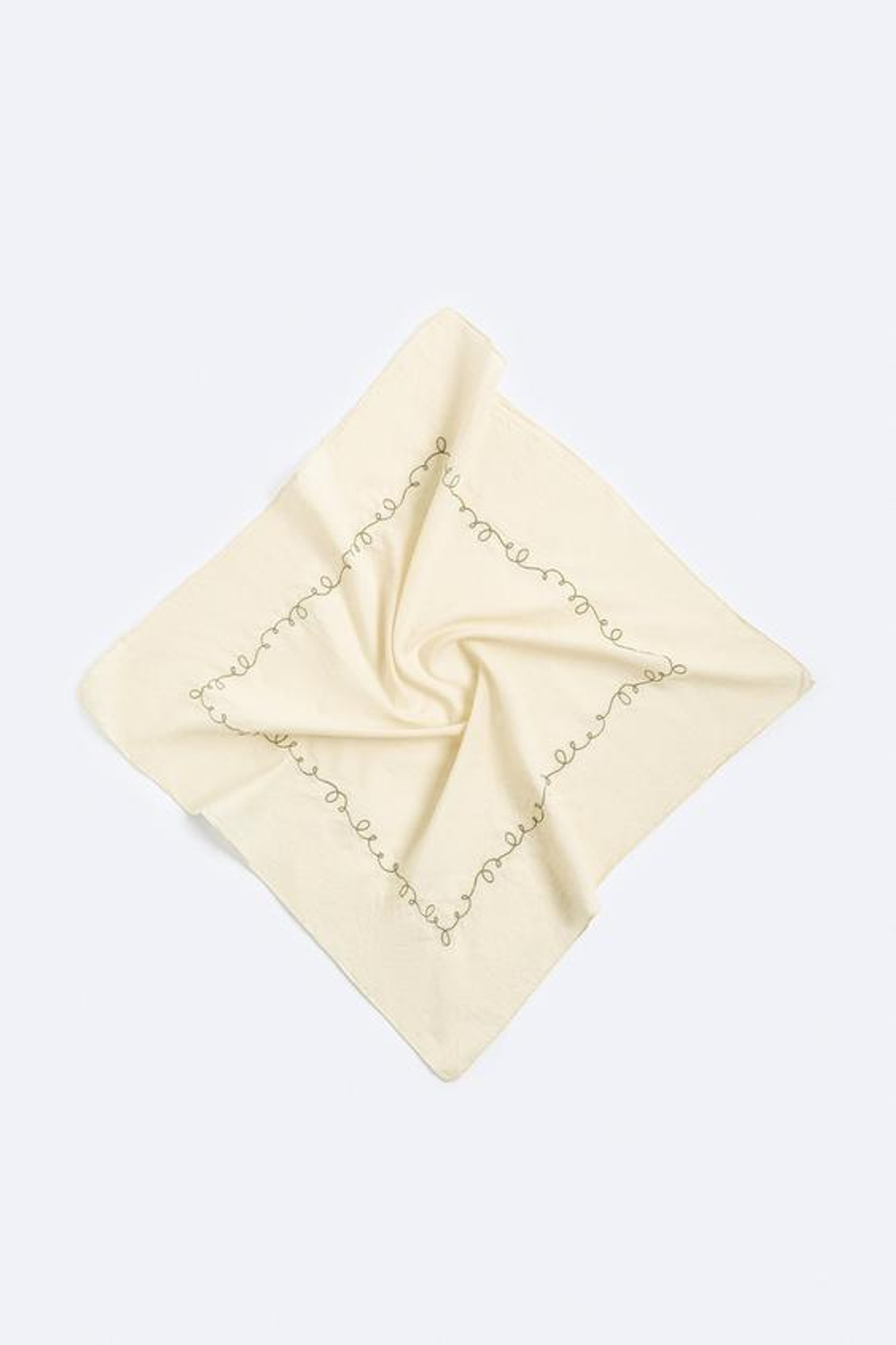 ZARA БАНДАНА С ВЫШИВКОЙ, ЭКРЮ