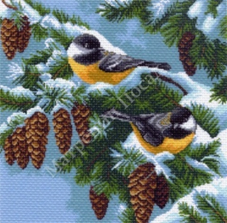 "Синички"-1535 канва с рисунком