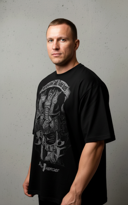 Футболка оверсайз LEGENDA Горыныч черная