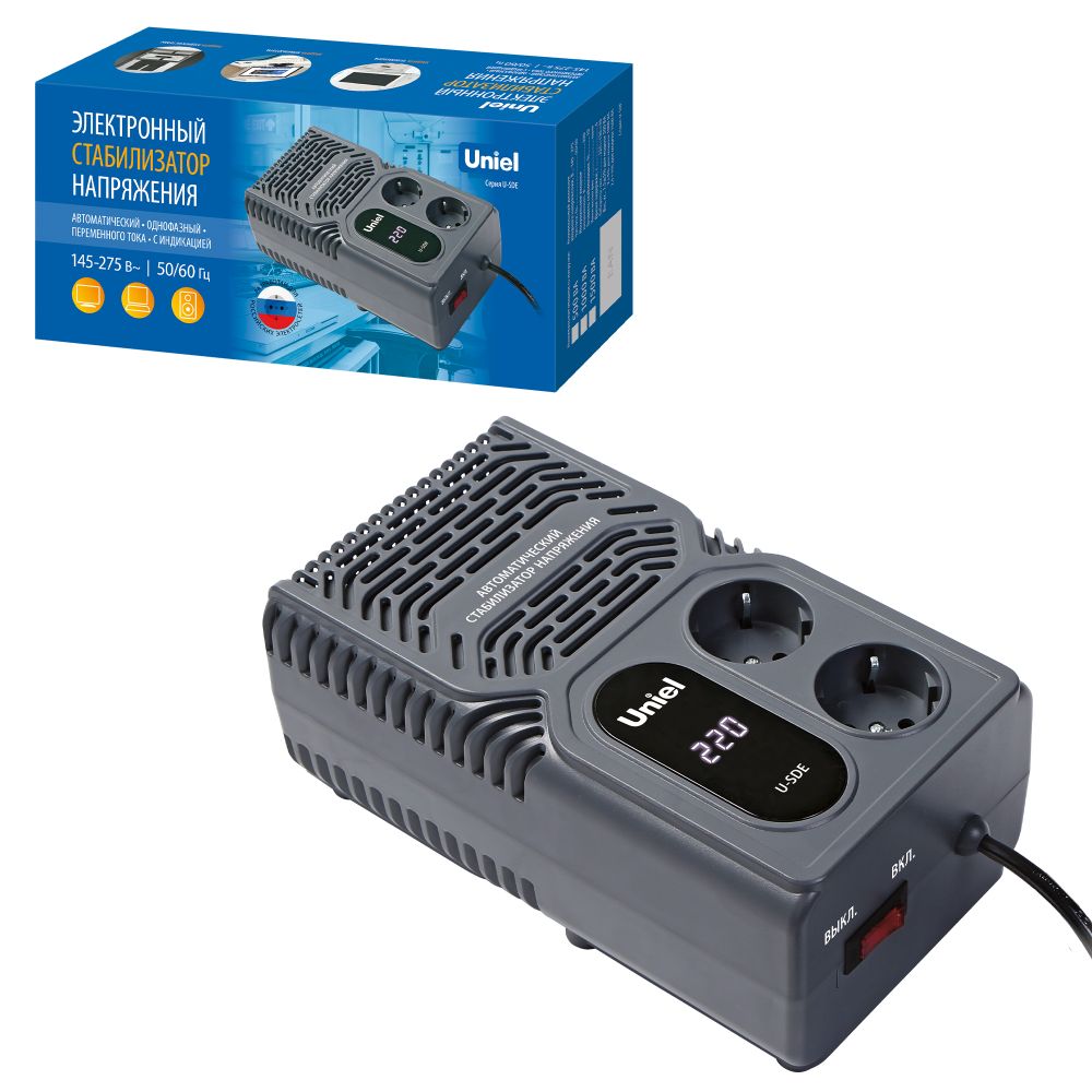 U-SDE 1000W Стабилизатор напряжения серии Constant. 1000ВА. Настольный. TM Uniel