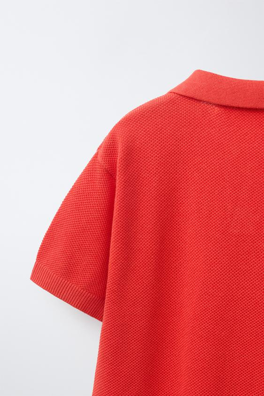 ZARA ПОЛО ИЗ ТКАНИ ПИКЕ, КОРАЛЛОВО-КРАСНЫЙ