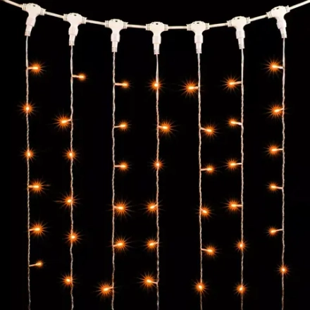 Светодиодный занавес 2*3 м., 600 желтых LED ламп, прозрачный провод ПВХ, LTC (PCL602-10-2Y)