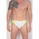 Мужские трусы слипы белые в желтую полоску Cosmos Colors FC40_YW