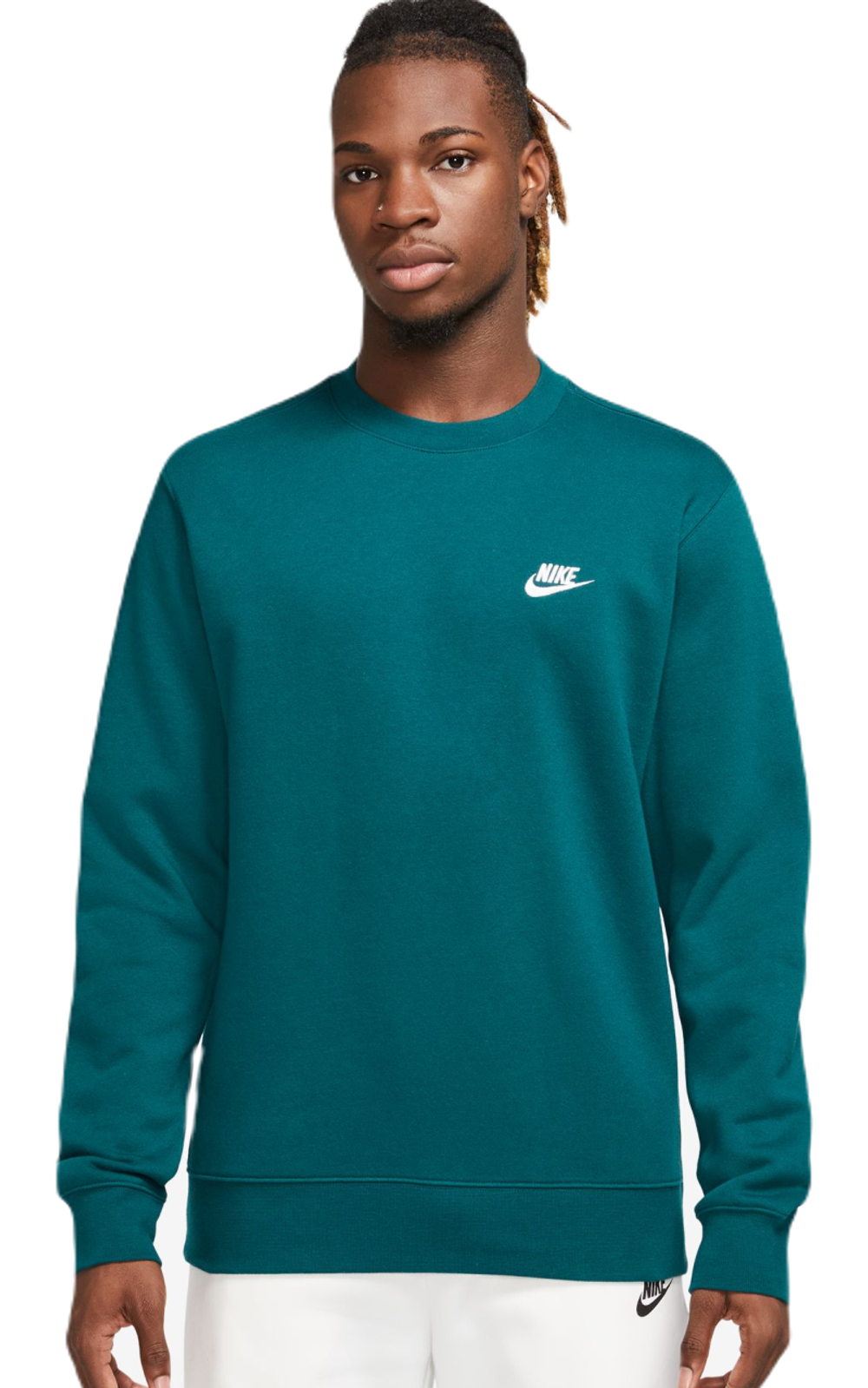 Мужская теннисная кофта Nike Swoosh Club Crew - geode teal/white