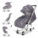 Санки-коляска "Наши Детки 3-1К" с ромбиками серый