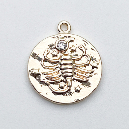 Подвеска Знак Зодиака Скорпион, цвет золото, фианит, размер 16*14 мм, цена за 1 шт