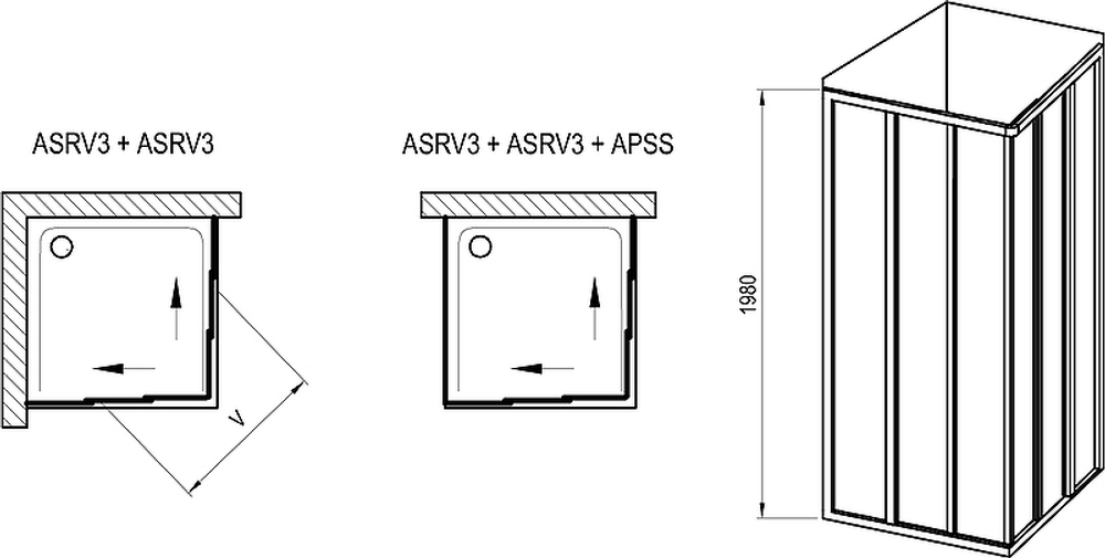 Душевая дверь Ravak Supernova ASRV3-75 198 15V30UR2ZG профиль Сатин стекло Grape