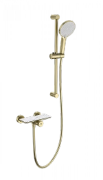 Смеситель для душа с гарнитуром WONZON & WOGHAND ClickPlate WW-B2052-A-BG золото брашированное