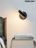 PKBFLOW Светильник настенный,с выключателем, трехцветный свет, 220V, черный