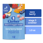 Gerber, Fruit & Veggie Melts®, снек для детей от 8 месяцев, ягодная смесь, 28 г (1 унция)
