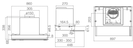 Вытяжка Elica GLASS OUT IX/A/90