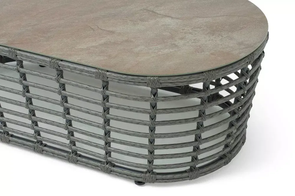 "Валенсия" журнальный столик из искусственного ротанга, цвет серый