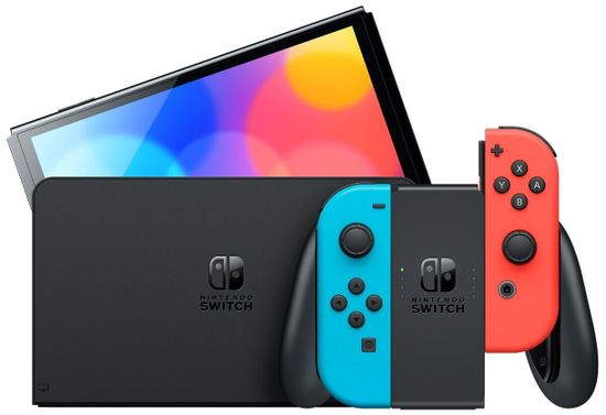 Игровая приставка Nintendo Switch OLED 64 ГБ, неоновый синий/неоновый красный