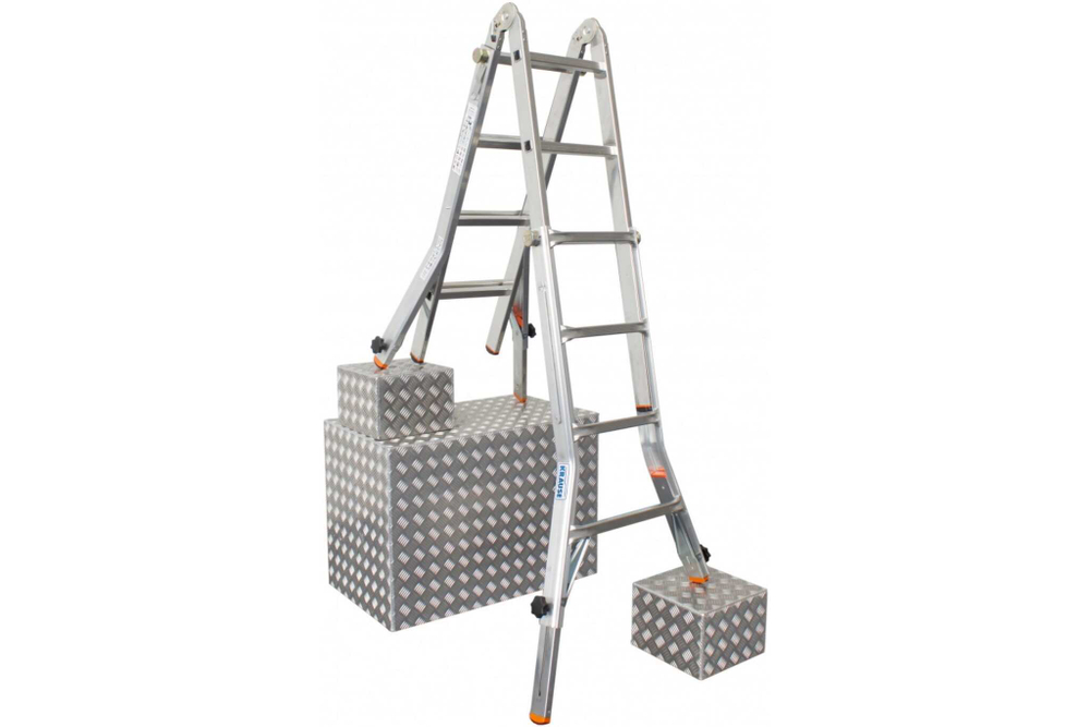 TELEVARIO Шарнирная телескопическая стремянка, 4х5 перекладины (129987)