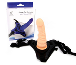 Телесный поясной страпон Strap On Harness with Silicon Dildo - 14 см. (Цвет: телесный с черным)