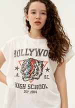 Футболка со скрученным рукавом Bowery NYC "Hollywood" Optic White