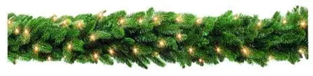 Гирлянда хвойная Нoрмaндия 270*33 cм., 96 Led лaмп., тeмнo-зeлeнaя, Triumph Tree (73740)