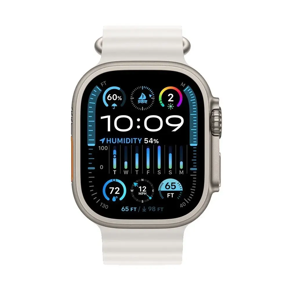 Apple Watch Ultra 2 49 mm Titanium Case White Ocean Band (One Size)