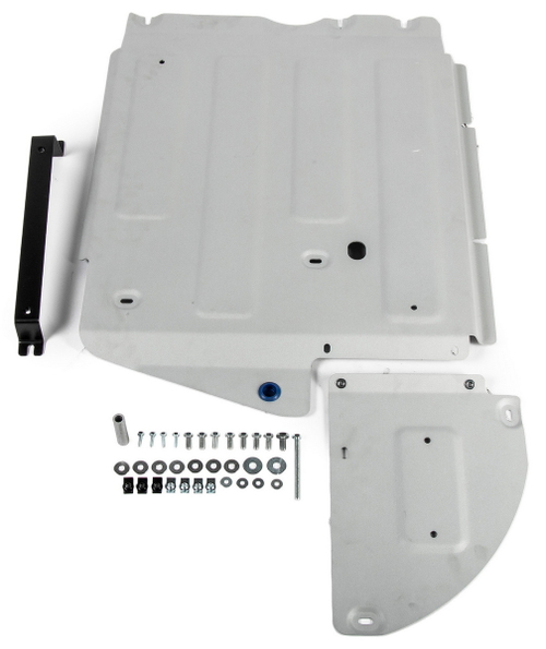 Защита КПП Rival для BMW 3 серия VII (V - 2.0D; 3.0 (387 л.с.)) 4WD 2018-н.в. (устанавл-ся совместно с 333.0536.1), штампованная, алюминий 3 мм, с крепежом, 2 части, 333.0537.1