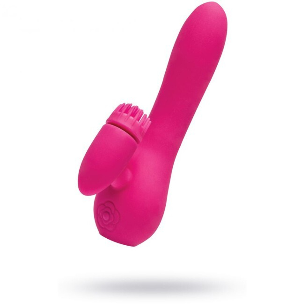 Вибратор с клиторальным стимулятором Kawaii Daisuki 3 (Цвет: розовый)