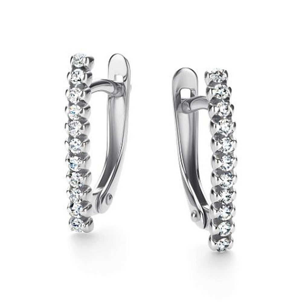 Серьги из белого золота с бриллиантами 26443-200