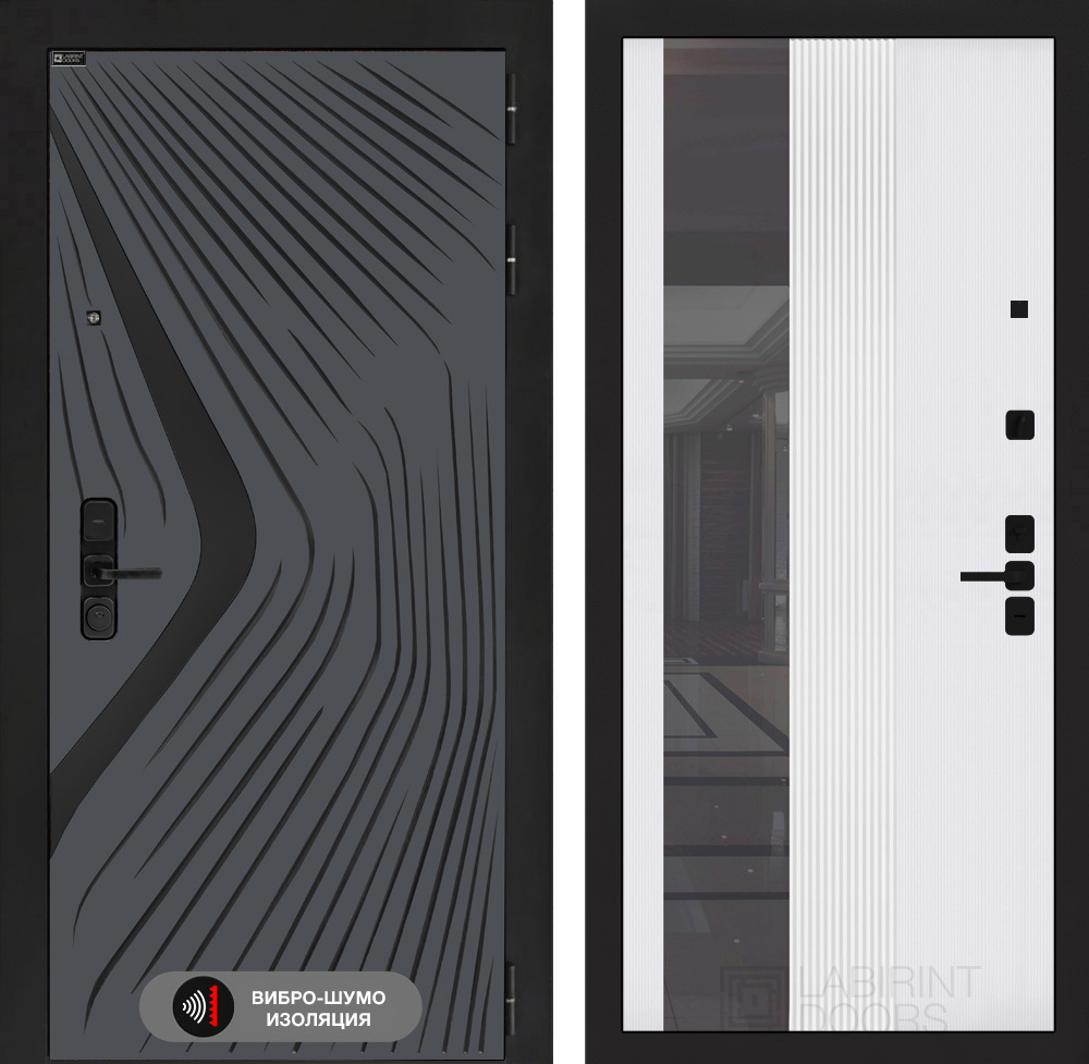 Входная дверь Лабиринт LEOLAB - 32 Белый софт рельеф