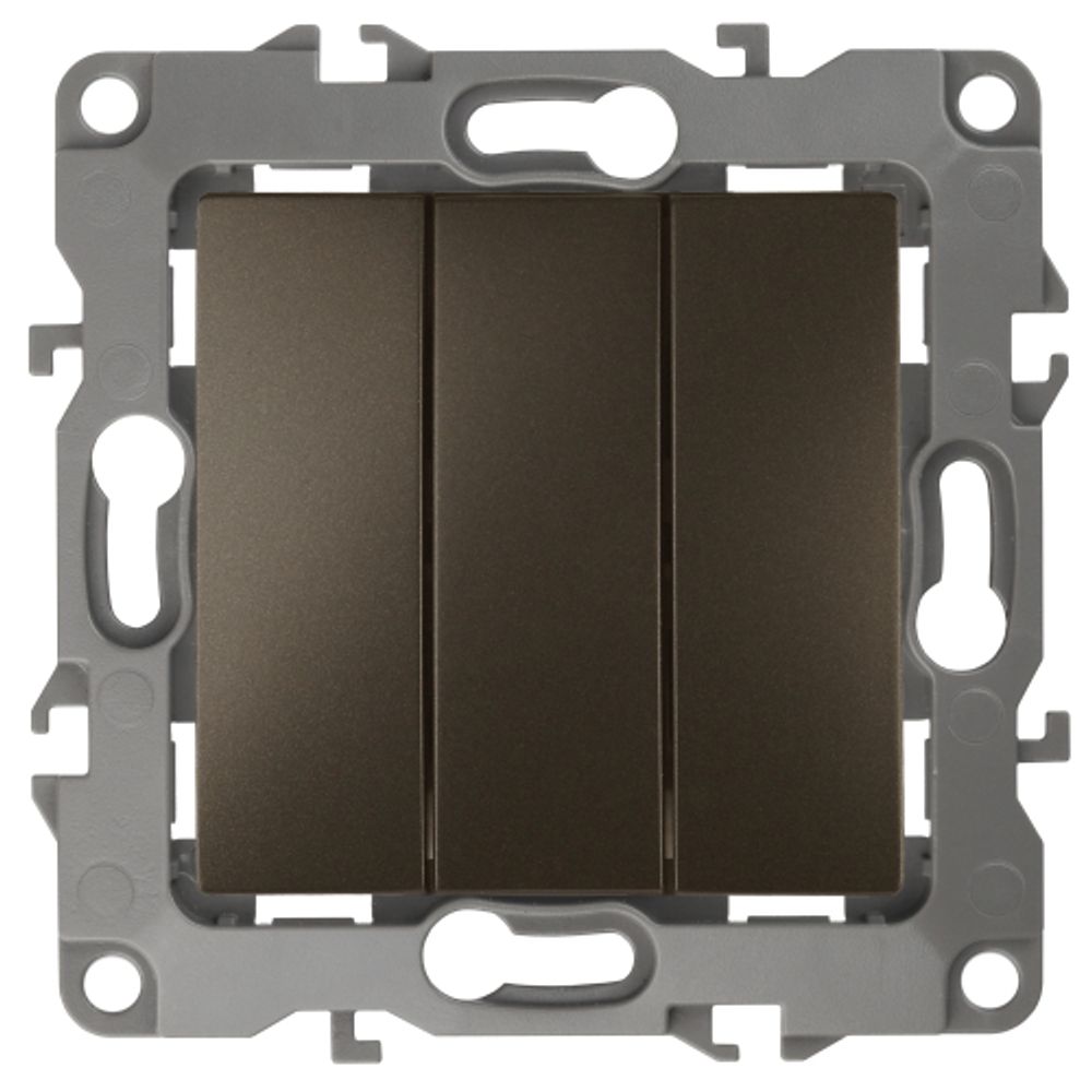 12-1107-13 ЭРА Выключатель тройной, 10АХ-250В, IP20, Эра12, бронза | Эра 12 Бронза