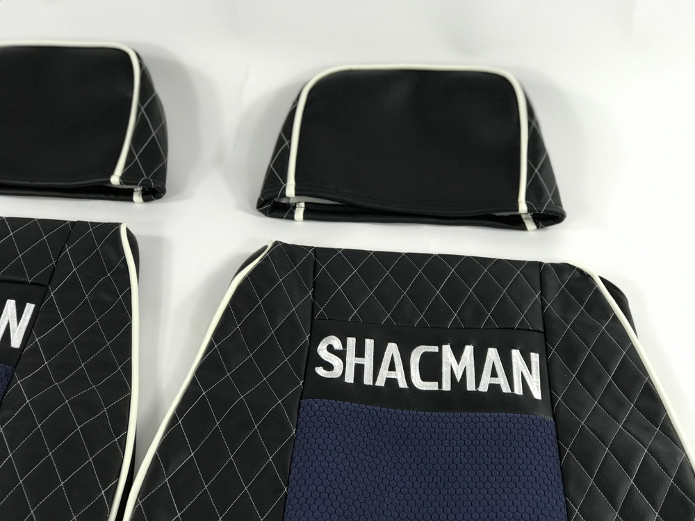 Чехлы Премиум стеганные кожа + аликанте вышивка SHACMAN X3000 SH01 Польша