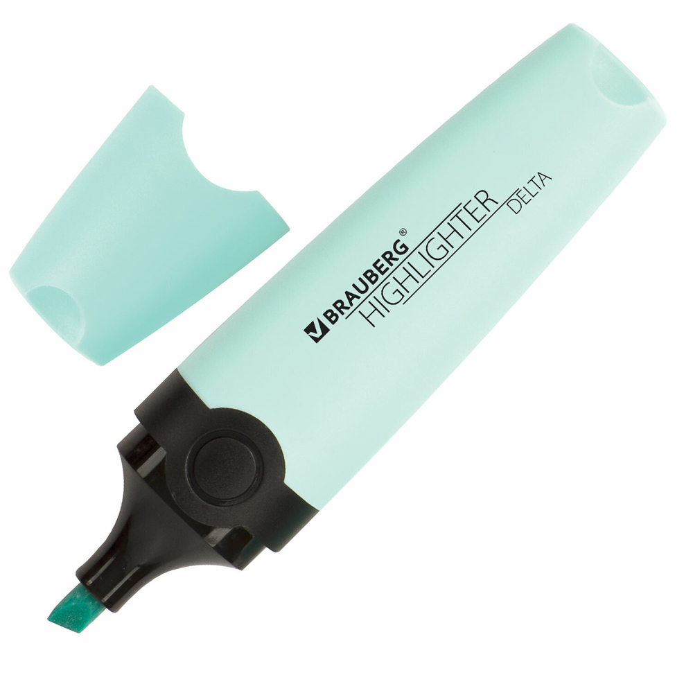 Текстовыделитель BRAUBERG "DELTA PASTEL" БИРЮЗОВЫЙ линия 1-5 мм (24 штуки в упаковке)