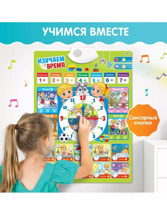 Обучающий плакат Изучаем время