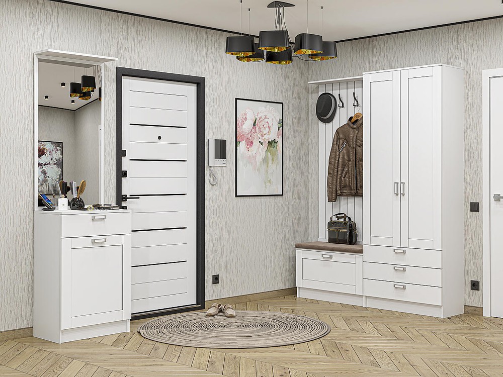 Прихожая Стиль-04 White Silk Белый