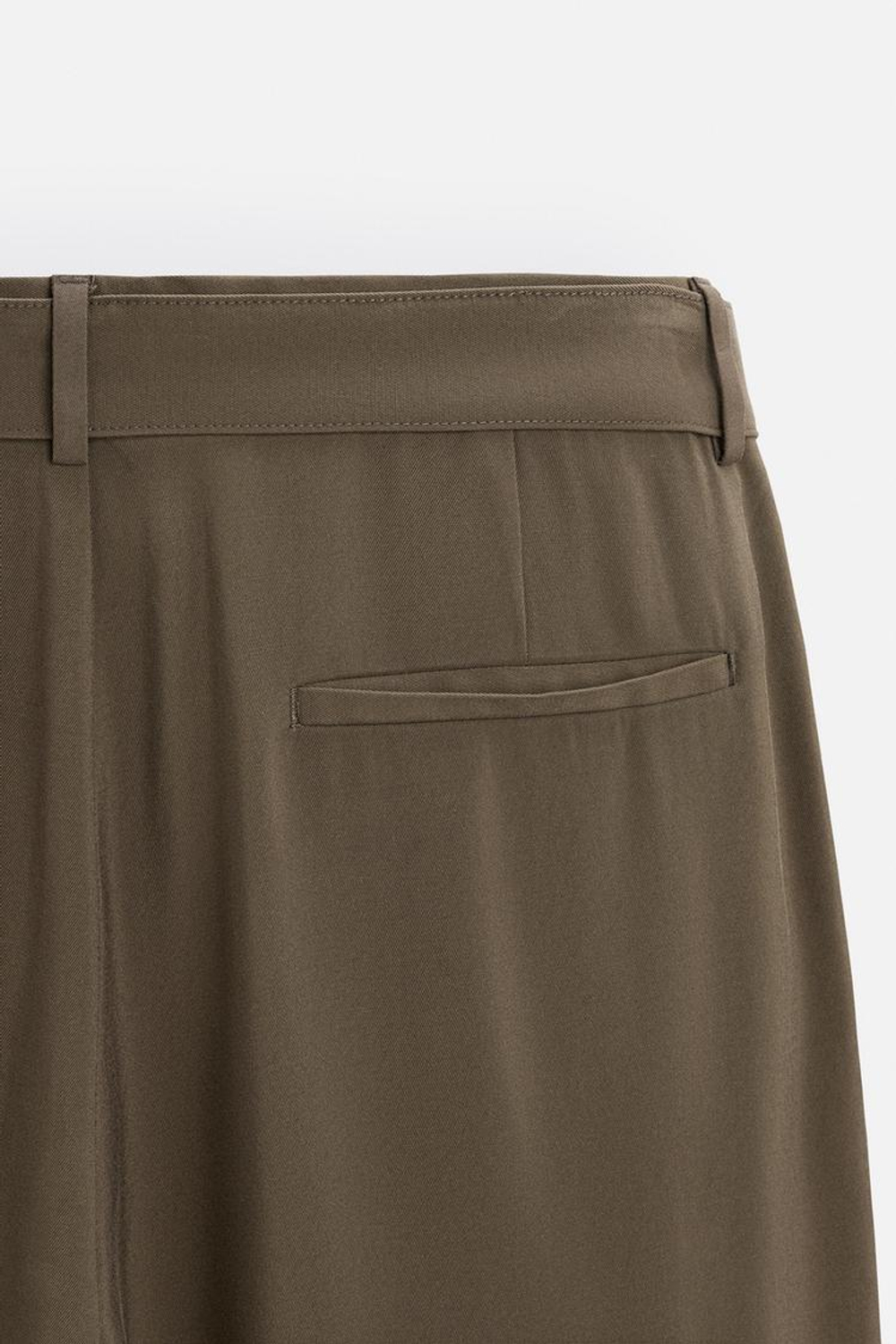 ZARA БРЮКИ С ЗАЩИПАМИ И РЕМНЕМ, ШОКОЛАДНЫЙ