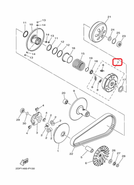 2DP-E6620-00 (BB8-E6620-00). CLUTCH CARRIER ASSY. Yamaha Nmax