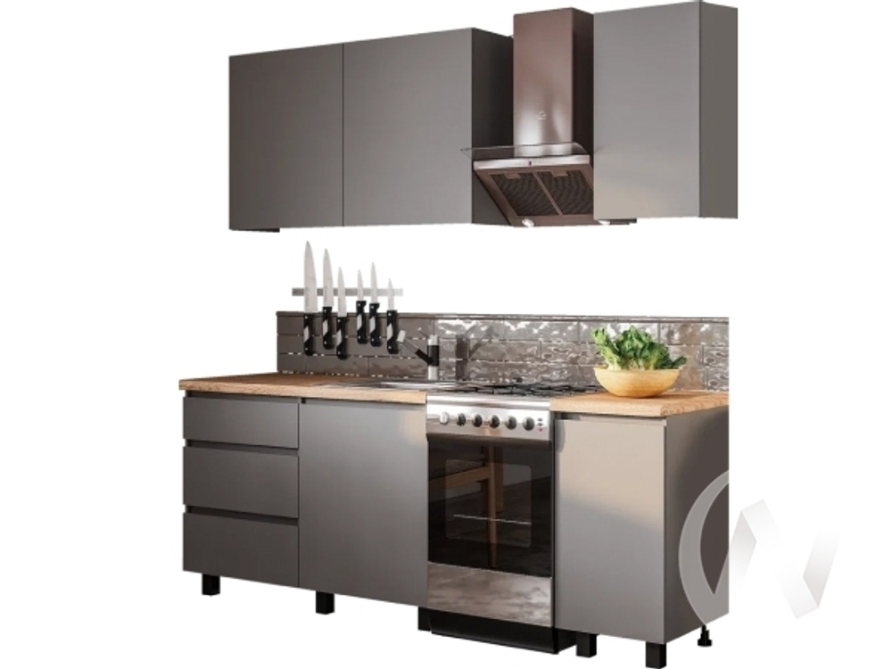 Кухня Асти 1;6 (графит/дуб кера)