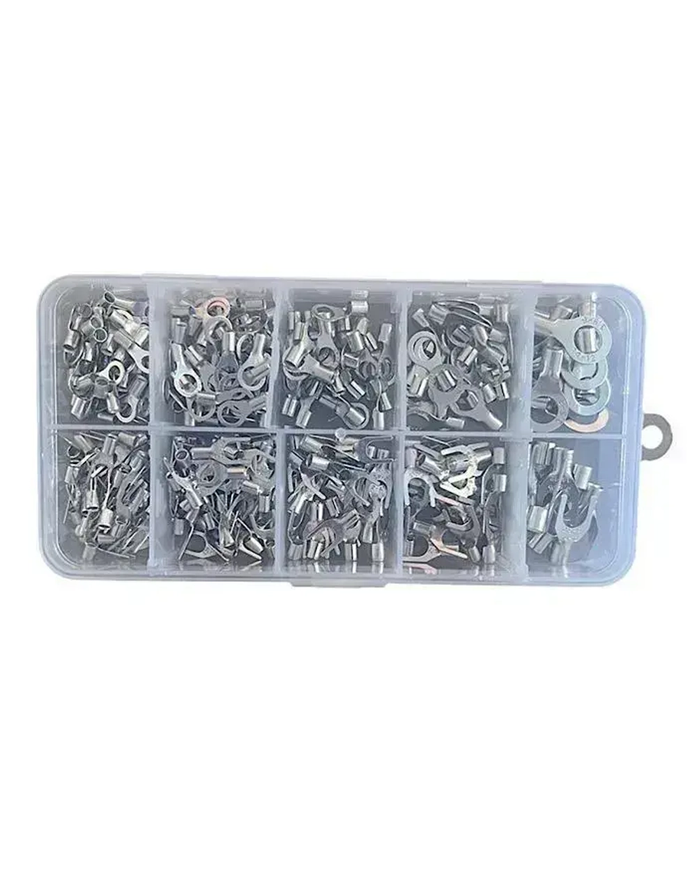 Обжимные клеммы для проводов набор 320 шт / кабельные наконечники кольцевые вилочные неизолированные, набор круглых электро клем. для автопроводов, акустические фишки