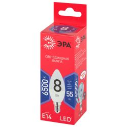 Лампочка светодиодная ЭРА RED LINE LED B35-8W-865-E14 R Е14 / E14 8 Вт свеча холодный дневной свет | Лампы cветодиодные Свеча (B/C)