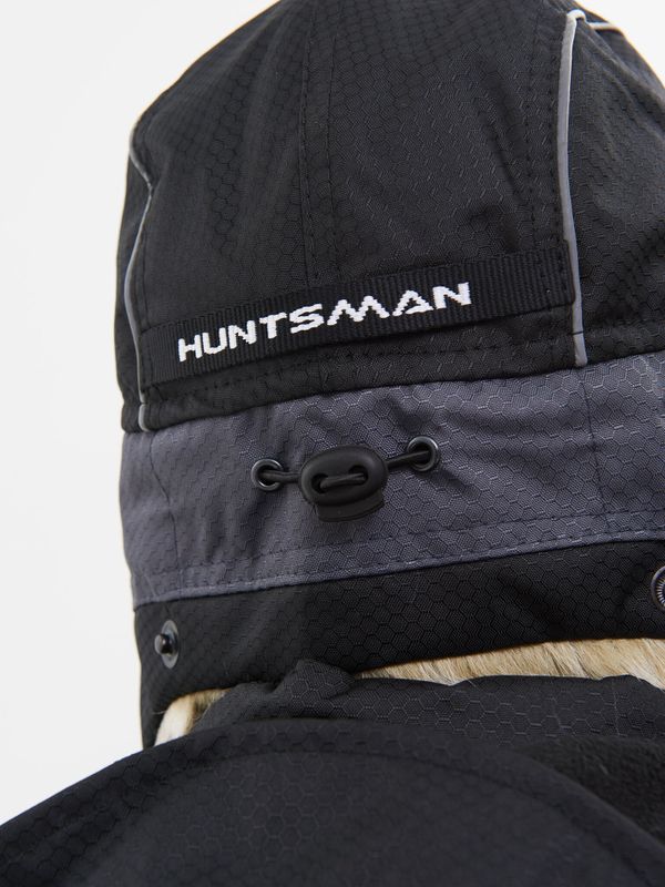 Шапка ушанка зимняя Полюс ткань Cell цвет Серый/Черный